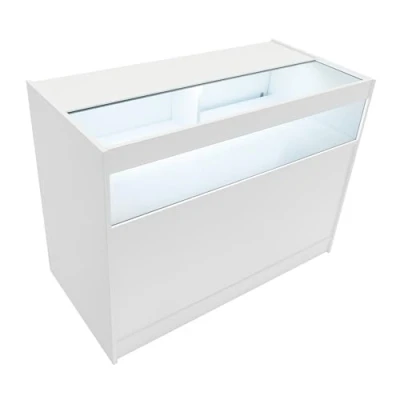Image of White Shop Counter led Light b 1200mm Lockable Sliding Doors 2