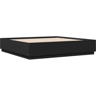 Image of vidaXL Bed Frame without Mattress Black 180x200 cm Super King