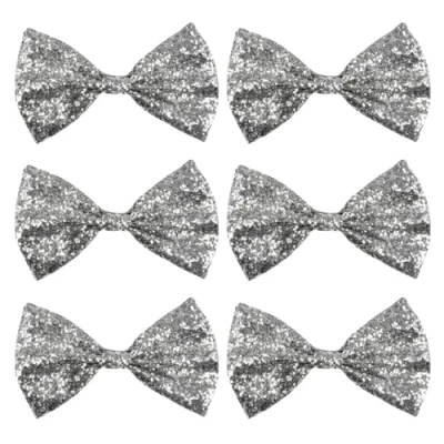 Image of Boland 53311 6 Bow tie glitter, silver, standard size