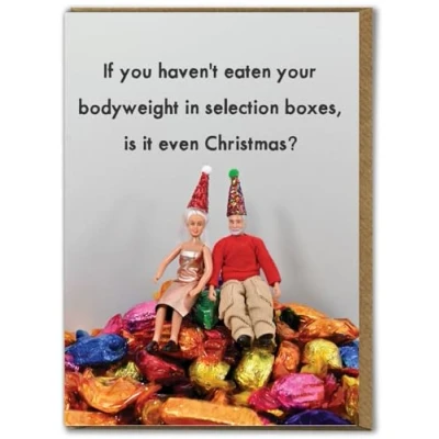 Image of Bold &amp; Bright Hilariously Funny Christmas Cards &#039;Selection Box&#039; Cheeky Seasonal Xmas For Him Her Men Women Friends Family Partner Festive Humour