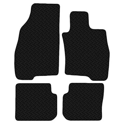 Image of Carsio Car Mats 4pc Set For Alfa Romeo Mito 2008 to 2018 Tailored Fit Rubber Floor Mat Complete Accessory Black Custom Fitted Anti Slip Backing, Heavy Duty &amp; Waterproof