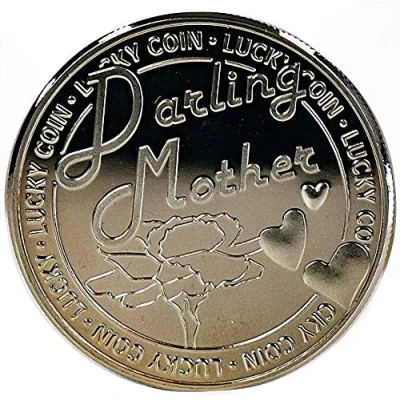 Image of GadgetZone Lucky Coin Good Luck Charm Engraved Special Message Mum Dad Romantic Sentimental Token Keepsake Fortune Blessing Pendant Novelty Coins (Darling Mother)