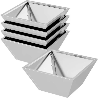 Image of vidaXL Metal Planter Set Galvanised steel 35 x 15 cm