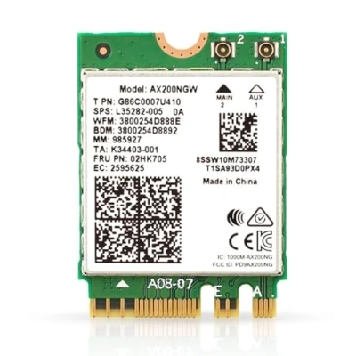 Image of HighZer0 Electronics AX200 WiFi 6 Adapter Dual Band 802.11ax M.2 Card for PC Up to 2.4 Gbps No vPro Supports Bluetooth 5.2 &amp; Intel, AMD, Windows 10/11, Linux AX200NGW (AX200)