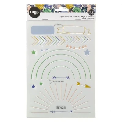 Image of D.I.Y with Toga Trackers Stencils Bullet Agenda, Plastic, White, 15 x 20 cm