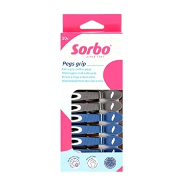 Image of Sorbo Extra Grip Clothes Pegs, Laundry 20 Pack, UV Protection, Stong, Additional Grip, Essential, Household Essential