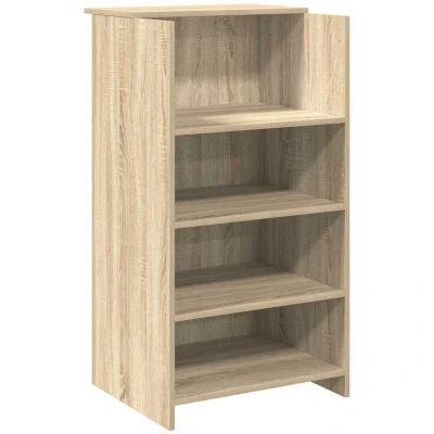 Image of vidaXL reception desk sonoma oak finish office/clinic/lobby furniture engineered wood 55x50x103.5 cm compact modern office counter