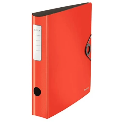Image of Leitz 100 Quality Folder 180 Active Solid Slim Light red