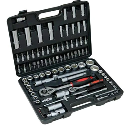 Image of 94pc 1/4&quot; &amp; 1/2 Drive Socket Ratchet Wrench Set External Screwdriver Torx Quick Release Spanner 1/2&quot; Driver Bit with Case Garage Repair Tool