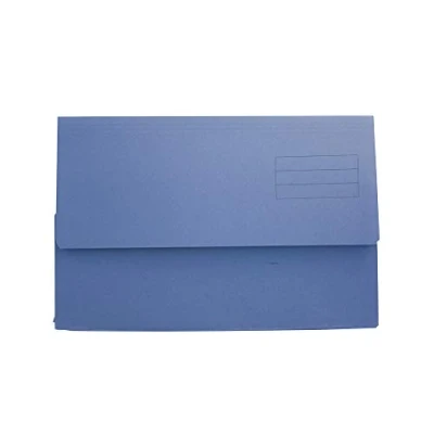 Image of Exacompta Ref DW250 BLUZ Guildhall Plain Document Wallet, 345x245mm, Holds 200 Sheets, 250gsm Medium Weight Premium Quality Manilla, A4 &amp; Foolscap Documents Blue, Pack of 50