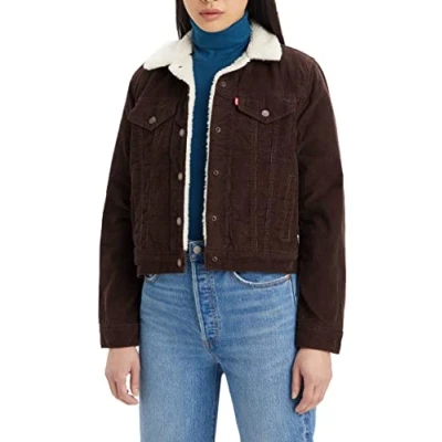 Image of Levi&#039;s Women&#039;s Original Sherpa Trucker Jacket, Mole, XXS