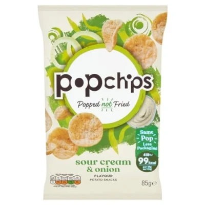 Image of Popchips Sour Cream and Onion Popped Potato Chips 85 g (Pack of 8) 701415/1111