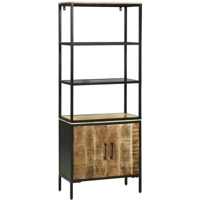 Image of vidaXL Highboard 70x35x180 cm Solid Rough Wood Mango