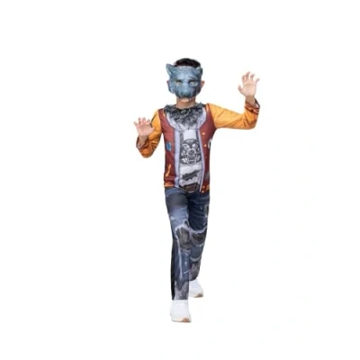Image of Smiffys Preppy Werewolf Costume All in One &amp; EVA Mask, Halloween Child Fancy Dress, Dress Up Costumes
