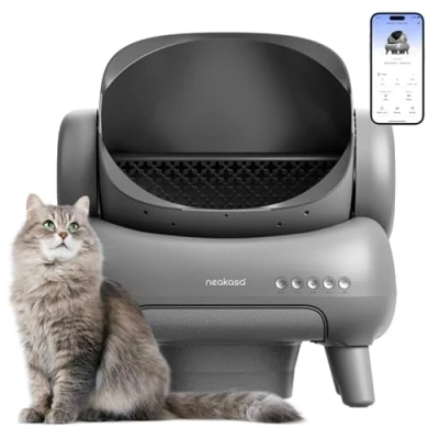 Image of Neakasa M1 Open Top Self Cleaning Cat Litter Box, Automatic tray with APP Control, Odor Free Waste Disposal Includes Trash Bags and Mat