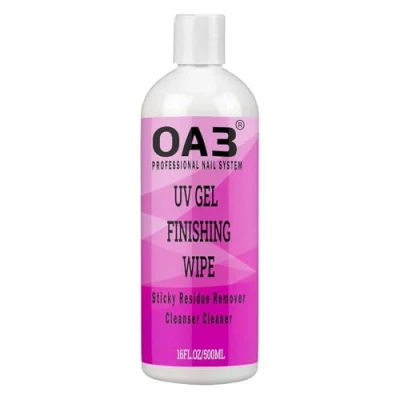 Image of UV Gel Finishing Wipe Off Sticky Residue Remover Nail Brush Tools Cleanser Shiner 500ml