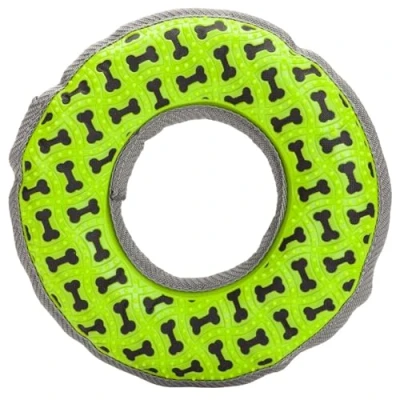 Image of VFM/Crufts Tough Toy Ring with Squeaker, Dog Toy, Pet (Dimensions: 27.8cm x 20cm 4cm)