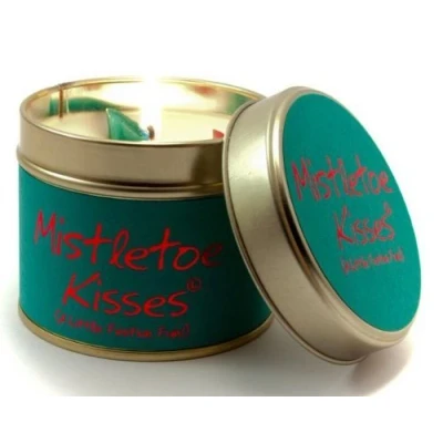 Image of Lily Flame Scented Candle in a presentation Tin Mistletoe Kisses by