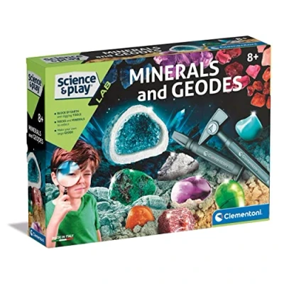 Image of Clementoni Science &amp; Play Lab: Minerals Geodes, Educational and Scientific Toys, Experiment Kit for Kids Age (8+ Years)