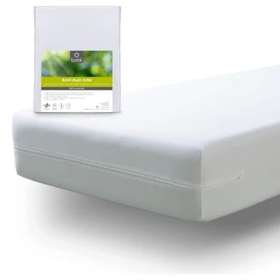 Image of Tural Mattress Encasement (180x200 cm) Super King Size Anti dust mite Breathable and Waterproof Protector White
