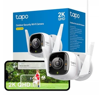 Image of Tapo 2K 4MP QHD Security Camera Outdoor Wireless &amp; Wired, IP66 Weatherproof, AI Detection, Advanced ColorPro Night Vision,Energy Saving, Cloud&amp;SD Card Storage,Works with Alexa&amp;Google Home(Tapo C325WB)