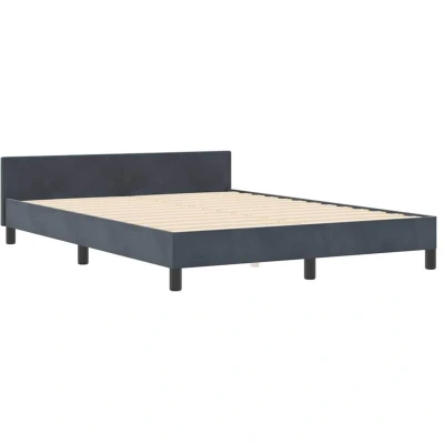 Image of vidaXL Bed Frame Dark Grey 160x200 cm Velvet