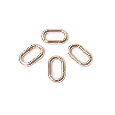 Image of Bobeey 4pcs Carabiner Metal Spring Key Ring,Spring Snap Hooks Clip,Spring Keyring Buckle,Oval Ring for Bags,Purses BBC39(Light Gold)