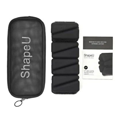 Image of ShapeU Wrist &amp; Ankle Weights Adjustable Bands for Women Men Workout, Running, Jogging, Walking, Yoga, Dance, Pilates, Aerobics, Strength Training Set of 2lb (1lb each) Black