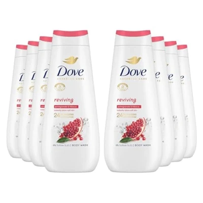 Image of Dove Advanced Care Sulphate Free Body Wash for Women Made with Skin Natural Nourishers and Micromoisture Provides 24 Hours Renewing Lotion Soft Softer (Pack of 8, 400ml)