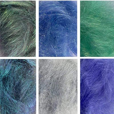 Image of Molten Designs Pack 6 Angelina Hot Fix Fibres (Silver, Peacock, Calypso, Green, Mint, Cobalt)
