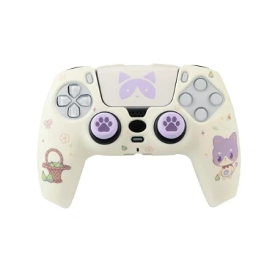 Image of TANOOKI Maneki Combo Pack, Skin Controller PS5, Hard Shell + Grips Touchpad Sticker for DualSense, Cat Cute, Playstation 5 Accessories Kit