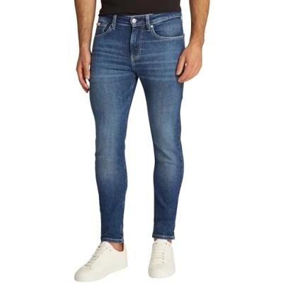 Image of Calvin Klein Men’s Skinny Fit Jeans with Stretch, Blue (Denim Medium), 32W/32L