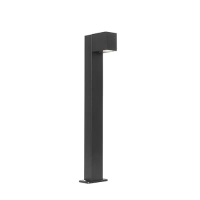 Image of Qazqa Outdoor Pole I Bollard Post Industriële staande buitenlamp zwart 65 cm IP44 Baleno Garden Modern Suitable for LED GU10 1 Light Aluminium