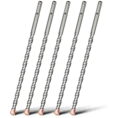 Image of HSAWBIT 5 PACK OF 14mm x 260mm LONG SDS MASONRY DRILL BIT, TUNGSTEN CARBIDE TIP PLUS SHANK, FOR WALL STONE CONCRETE BRICK