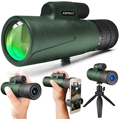 Image of ARPBEST 25X50 Monocular Telescope High Power with Smartphone Holder &amp; Tripod FMC Lens BAK4 Prism Definition for Adults Zoom Focus Wildlife Bird Watching Hiking Camping