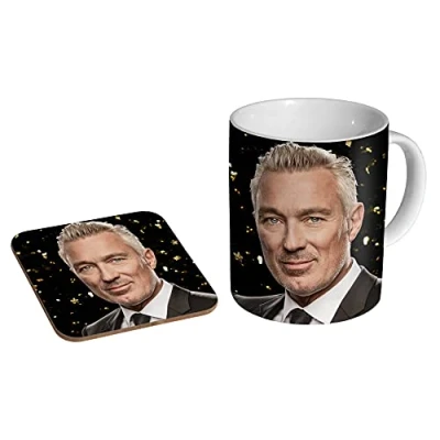 Image of mugmart Martin Kemp Smile Ceramic Tea Coffee Mug + Coaster Gift Set