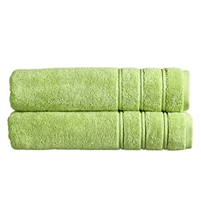 Image of Christy Antalya Large Bath Sheets Set of 2 100% Turkish Cotton 600GSM Soft Plush Luxury Towels 90cm x 150cm Quick Dry Fern Green