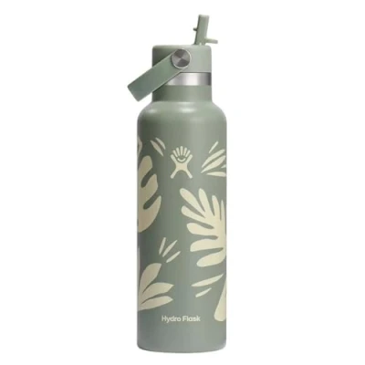 Image of Hydro Flask Standard Mouth Flex Straw Cap Botanical Bliss thermal bottle, 620 ml