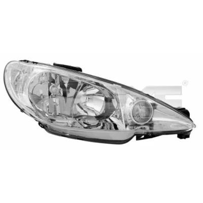 Image of 6205S9 Headlights TYC 20 6155 05 2 right H7/H7 for hand traffic without electric motor PEUGEOT: 206 Hatchback
