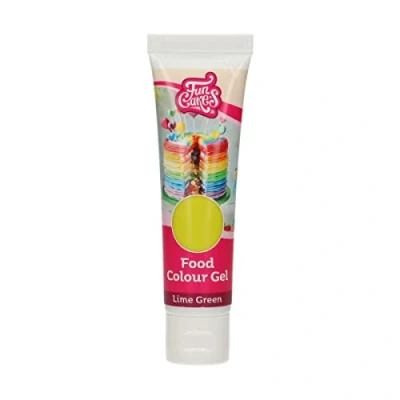 Image of FunCakes Food Colour Gel Lime Green: Highly Concentrated Colouring for Batter, Cream, Fondant, Marzipan, Dough. Single Drips to Create Vibrant Colours. Halal. 30 g.