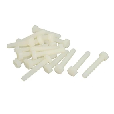 Image of Sourcingmap M8 x 45mm Full Thread Nylon Hex Head Cap Screw Bolt Fastener 20 Pcs