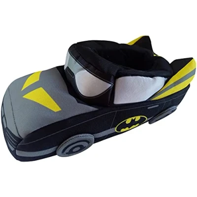 Image of DC Comics Boy&#039;s Batman Batmobile Slippers, Black/yellow, 11 12 Little Kid