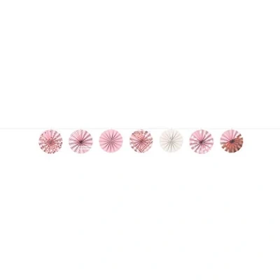 Image of Amscan 220379 Grlnd Mn Ppr Fan Rose Gld/Blsh