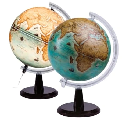 Image of EXERZ Illuminated World Globe 30cm, Antique Colour Modern Map,Vintage Style, in English