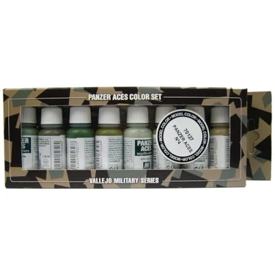 Image of Vallejo Model Color Panzer Aces No.4 Acrylic Paint Set Assorted Colours (Pack of 8)