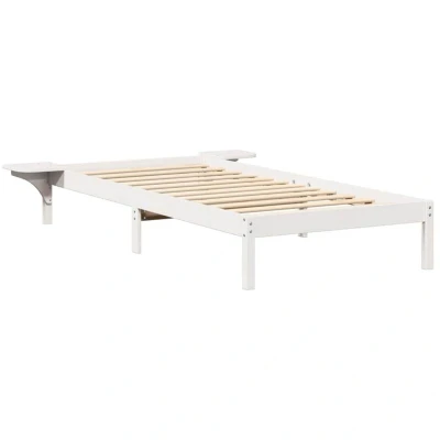 Image of Bed Frame with Bedside Tables White 75 x 190 cm Vidaxl