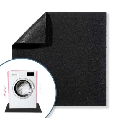 Image of Nicoman Anti Vibration Washing Machine Mat, Tumble Dryer Matt, Speakers Drum Noise Reduction Matting, 600 x 8 mm Black