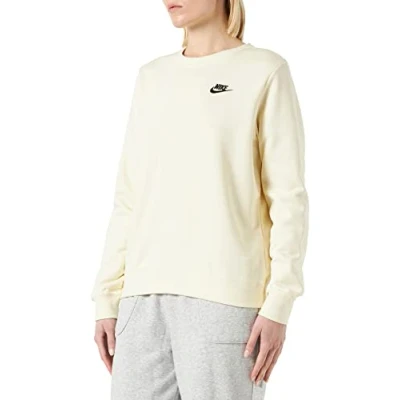 Image of NIKE Club Flc Crew Sweatshirt Coconut Milk/Black XL