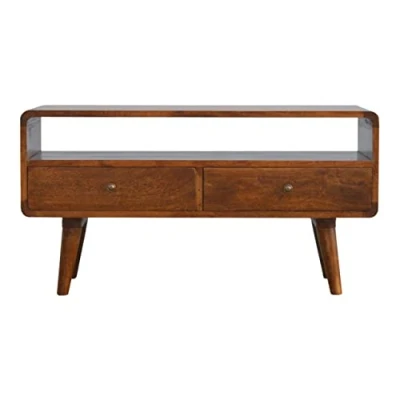 Image of Artisan Furniture Media Unit, Wood, Chestnut, 90 x 35 47 cm