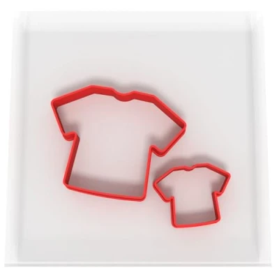 Image of Custom Cutters Shirt Shaped Mini/Small Plastic Cutter for Baking, Fondant, Clay, Pastry, Icing, Jewellery (3CM + 5CM)